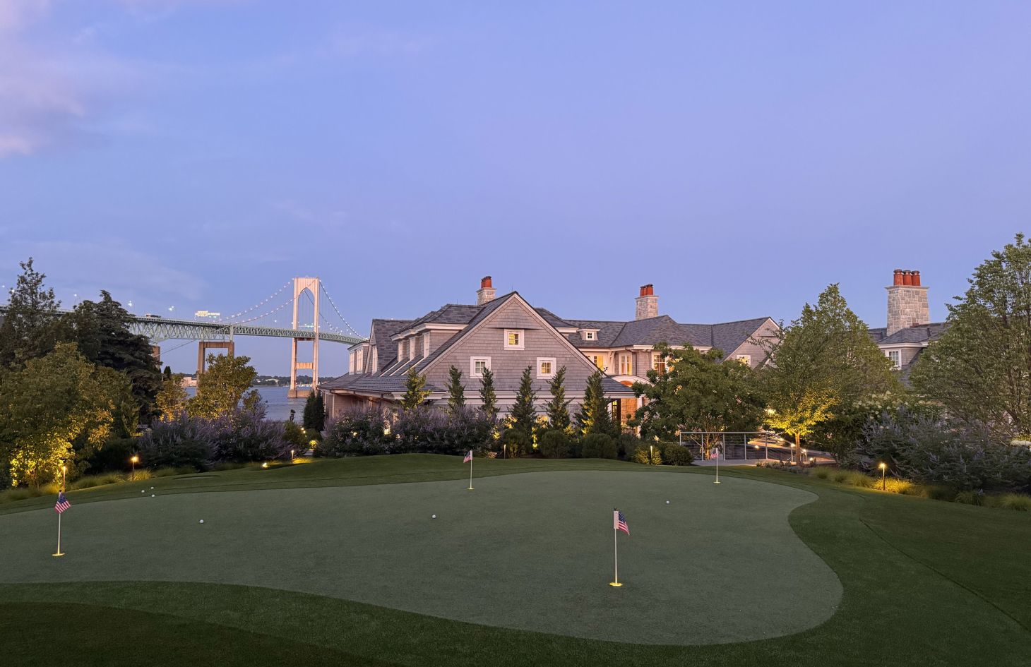 Rhode Island Estate - Exterior Putting Green - Lutron HomeWorks project by C&T Systems