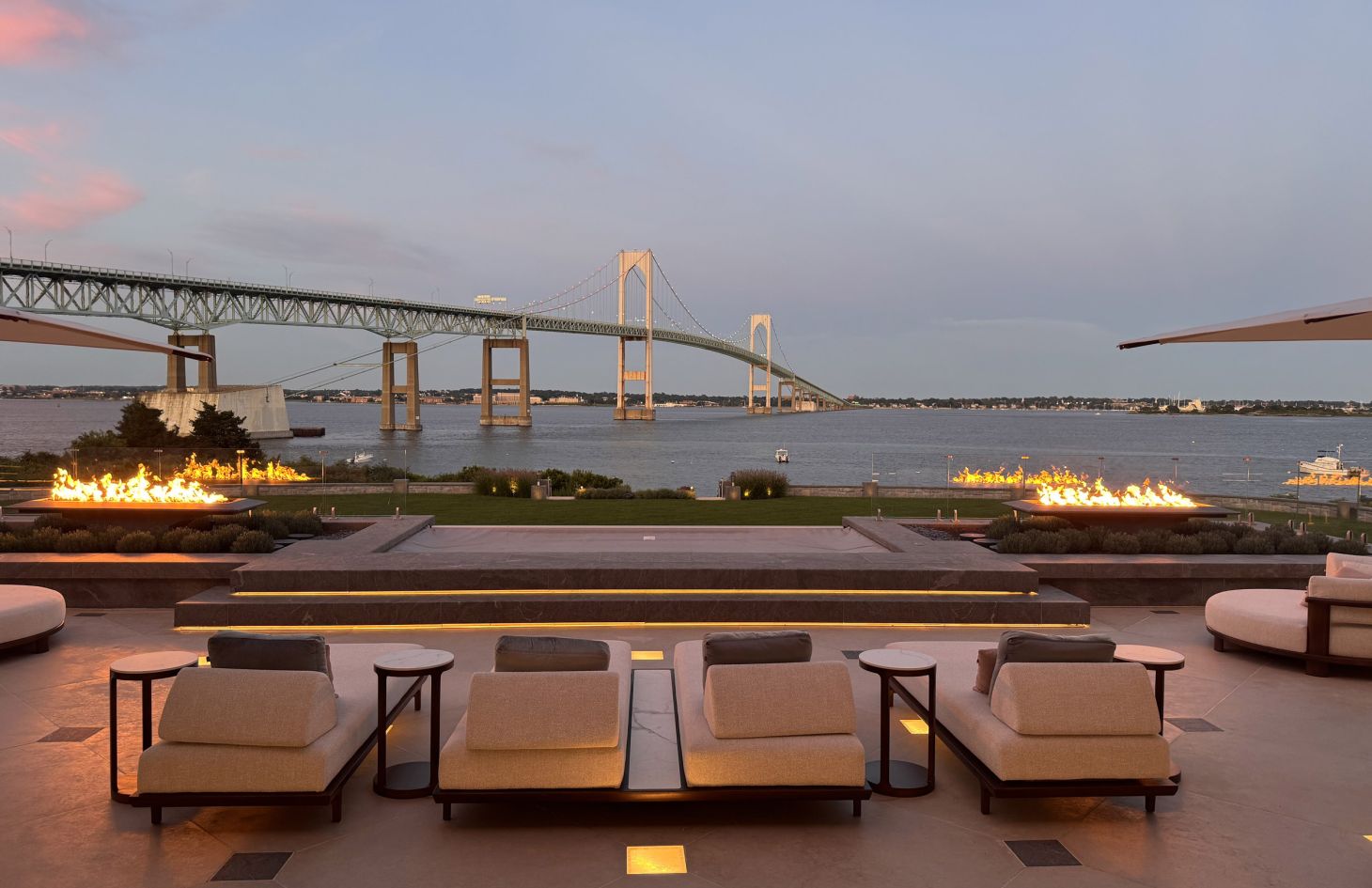 Rhode Island Estate - Exterior Fire Pits - Lutron HomeWorks project by C&T Systems