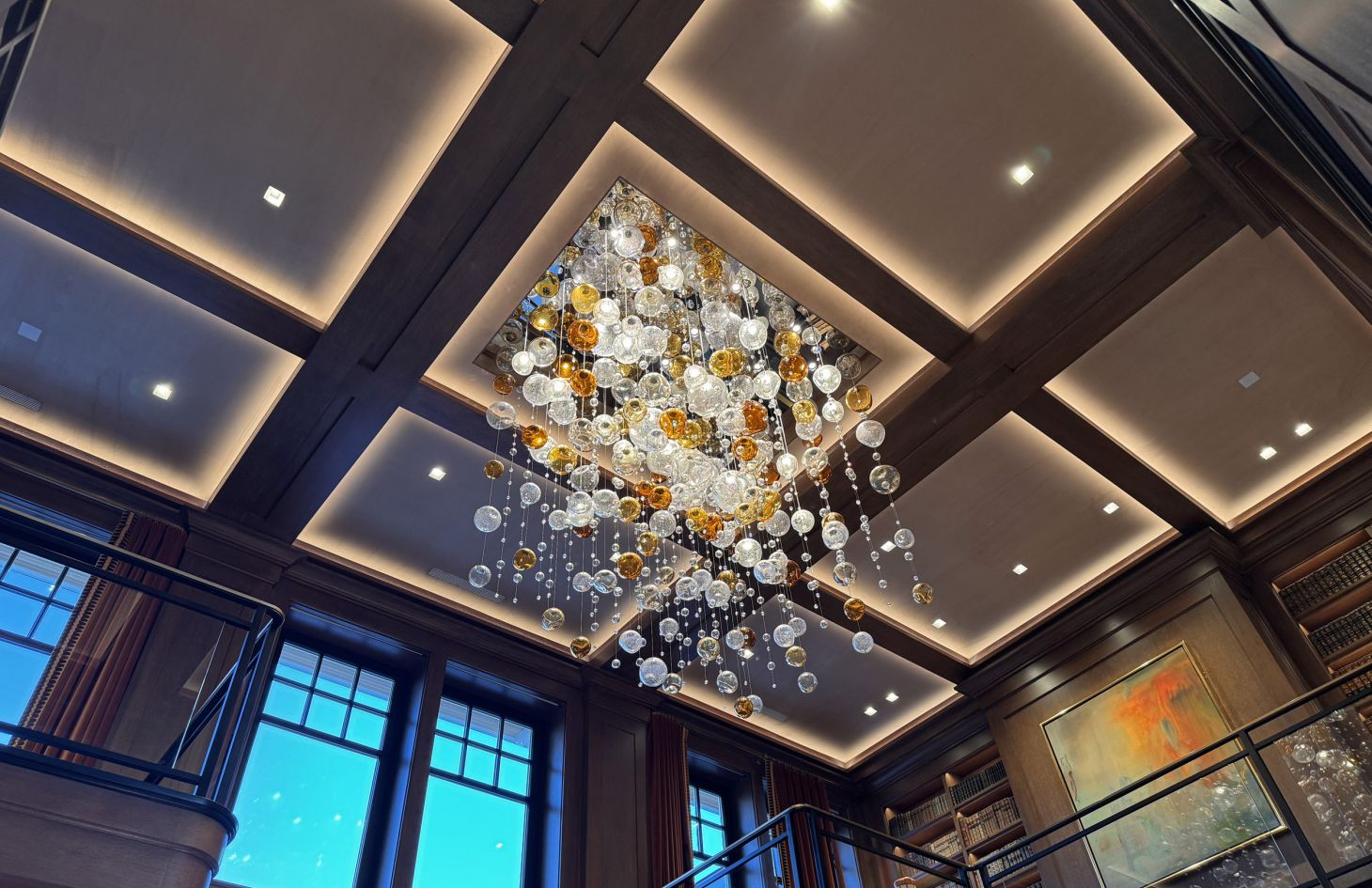 Rhode Island Estate - Great Room Chandelier - Lutron HomeWorks project by C&T Systems