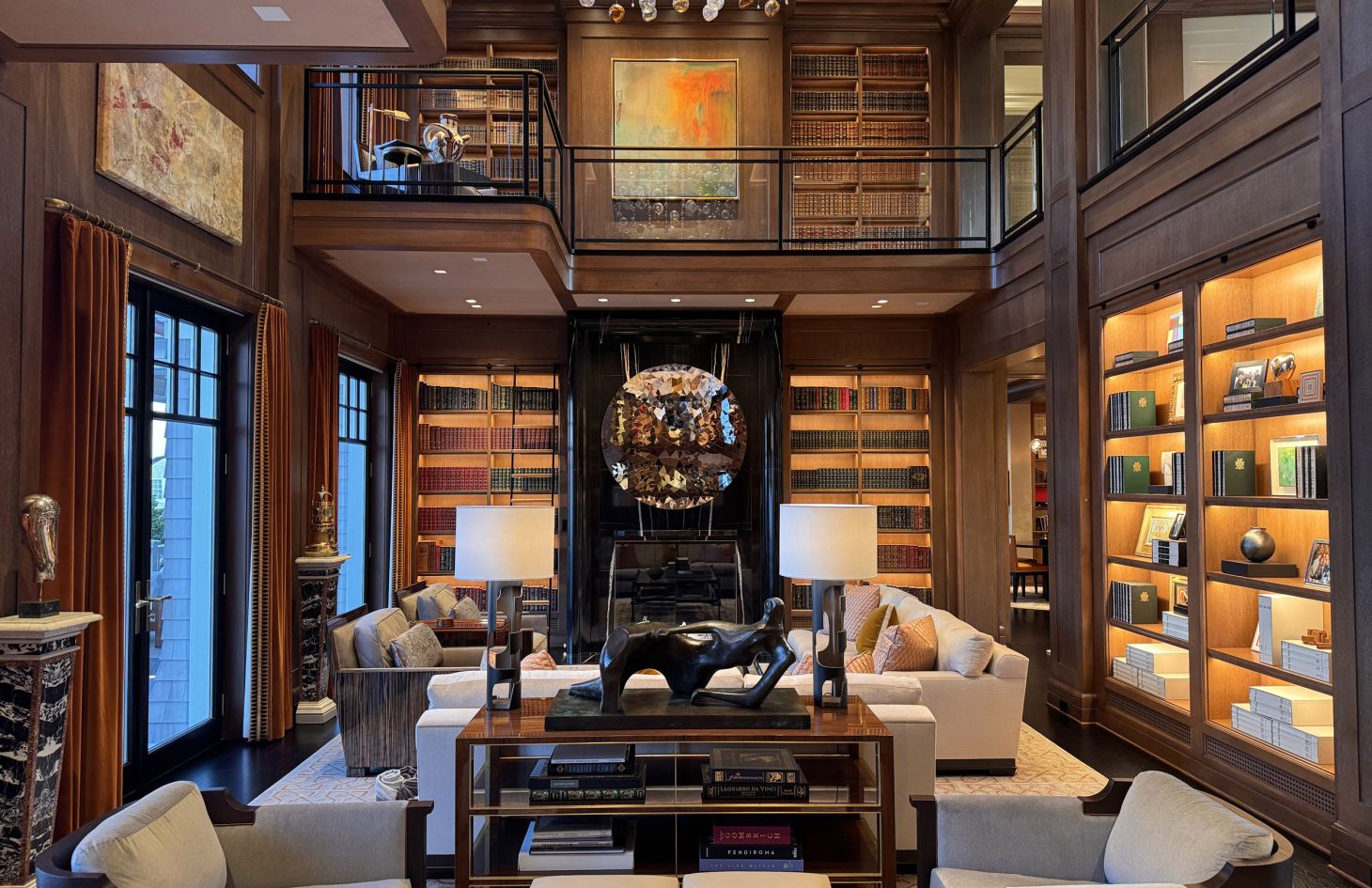 Rhode Island Estate - Great Room Shelves - Lutron HomeWorks project by C&T Systems