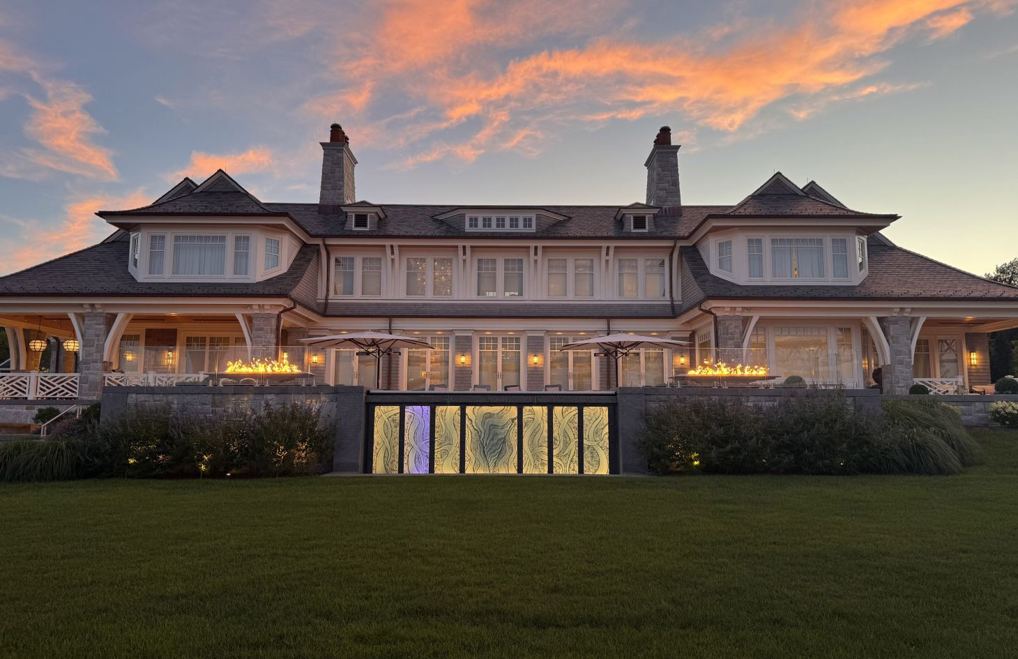 Rhode Island Estate - Exterior House Rear - Lutron HomeWorks project by C&T Systems