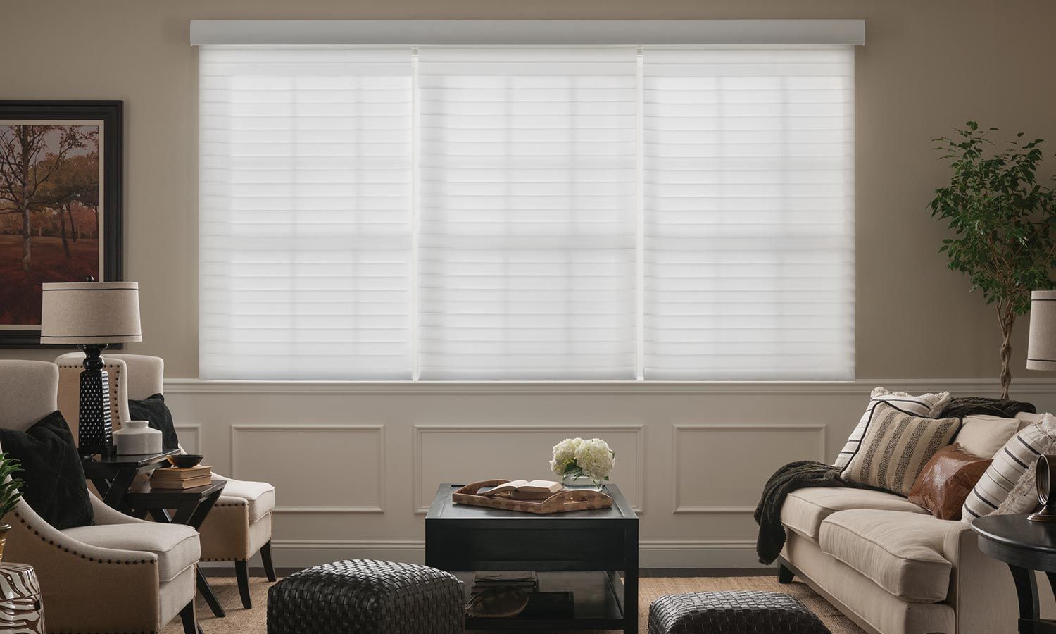 Roman Shades by Hunter Douglas in a home office